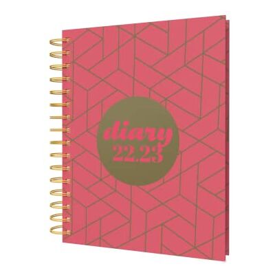 Collins Scandi A5 Day To Page Mid Year 2022/2023 Geo Pink, A5 (210 x 148), PW51M.GEPK-2223 Collins Scandi A5 Day To Page Mid Year 2022/2023 Geo Pink, A5 (210 x 148), PW51M.GEPK-2223