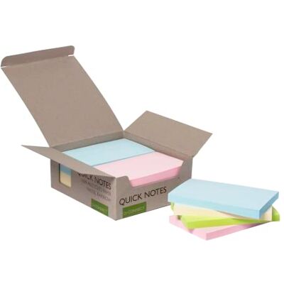 Q-Connect Recycled Notes 127x76mm Pastel Rainbow (Pack of 12) KF17325 Q-Connect Recycled Notes 127x76mm Pastel Rainbow (Pack of 12) KF17325