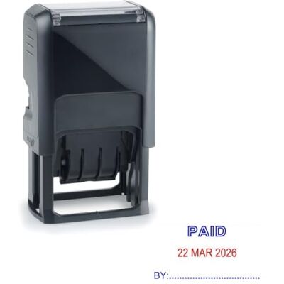 Trodat Paid Date Stamp Self Inking Dual Red/Blue Stamper 39 x 23mm Trodat Paid Date Stamp Self Inking Dual Red/Blue Stamper 39 x 23mm