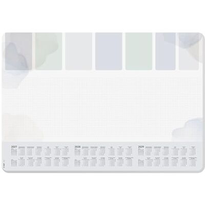 Sigel H7312 Paper Desk pad with Rounded Corners, 3-Year calendars and Weekly Planner, Pastel Design Planner, A2 (59.5 x 41 cm), Light Gray/Light Blue/Light Green, 30 Sheets Sigel H7312 Paper Desk pad with Rounded Corners, 3-Year calendars and Weekly Planner, Pastel Design Planner, A2 (59.5 x 41 cm), Light Gray/Light Blue/Light Green, 30 Sheets