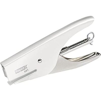 Leitz Rapid Supreme S51 Stapling Pliers, 15 Sheet Capacity, Uses No. 21 Staples, Ergonomic Design, Metal, White, 10538708 Leitz Rapid Supreme S51 Stapling Pliers, 15 Sheet Capacity, Uses No. 21 Staples, Ergonomic Design, Metal, White, 10538708