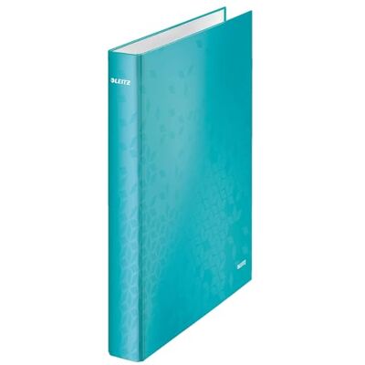 Leitz 2 Ring Binder, Holds up to 230 Maxi Sheets, Wow Range, 40 mm Spine, 42410051 A4, Ice Blue Leitz 2 Ring Binder, Holds up to 230 Maxi Sheets, Wow Range, 40 mm Spine, 42410051 A4, Ice Blue