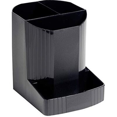 Exacompta Ref 675014D ECOBlack Mini-Octo Recycled Pen Pot 123 x 90 x 111mm in Size, Space Saving Pen Pot, 3 Sections Suitable for Organising Pens, Pencils and Accessories Black Exacompta Ref 675014D ECOBlack Mini-Octo Recycled Pen Pot 123 x 90 x 111mm in Size, Space Saving Pen Pot, 3 Sections Suitable for Organising Pens, Pencils and Accessories Black