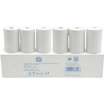 Dragon Thermal Labels – 6 Rolls, 50x30mm, Self-Adhesive, Multipurpose for Address & Price Tagging – Compatible with Phomemo M200, M220, M221, Zebra, Munbyn, Rollo and Others – 230 Labels/Roll Dragon Thermal Labels – 6 Rolls, 50x30mm, Self-Adhesive, Multipurpose for Address & Price Tagging – Compatible with Phomemo M200, M220, M221, Zebra, Munbyn, Rollo and Others – 230 Labels/Roll