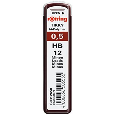 rOtring Tikky hi-Polymer Lead Refills, 0.5 mm, HB (312650) rOtring Tikky hi-Polymer Lead Refills, 0.5 mm, HB (312650)