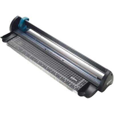 Avery Compact Paper Cutter Trimmer, Black and Teal, 12 Sheet Capacity, A3CT Avery Compact Paper Cutter Trimmer, Black and Teal, 12 Sheet Capacity, A3CT
