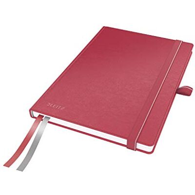 Leitz Complete Notebook A5 Squared, 160 Pages, 80 Sheets, Hardcover, 100 g/m² Paper FSC Certified, Fastener, Bookmark, Pen Loop, Red, 44770025 Leitz Complete Notebook A5 Squared, 160 Pages, 80 Sheets, Hardcover, 100 g/m² Paper FSC Certified, Fastener, Bookmark, Pen Loop, Red, 44770025