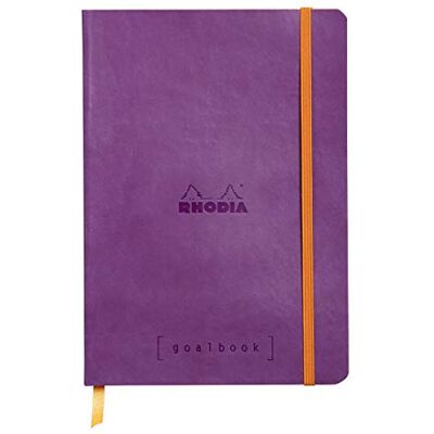 Rhodia 117750C Bullet Journal Goalbook Violet A5 14.8 x 21 cm Dotted 240 pages 90 gsm Ivory paper 2 Ribbons, Elastic closure Leatherette Rhodia 117750C Bullet Journal Goalbook Violet A5 14.8 x 21 cm Dotted 240 pages 90 gsm Ivory paper 2 Ribbons, Elastic closure Leatherette
