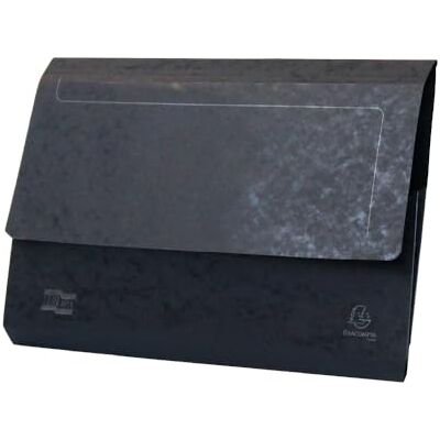 Exacompta Europa Document Wallets, 265gsm, Foolscap Black, Pack of 25 Exacompta Europa Document Wallets, 265gsm, Foolscap Black, Pack of 25