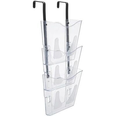Deflecto 3 Tier A4 Wall Mounted Magazine File Holder Perfect for Folders, Files, Mails & Brochure For Home & Office with Hanging Bracket Included Deflecto 3 Tier A4 Wall Mounted Magazine File Holder Perfect for Folders, Files, Mails & Brochure For Home & Office with Hanging Bracket Included