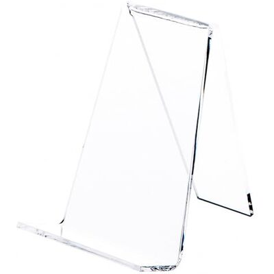 Plymor Brand Clear Acrylic Book Easel with 1.125" Flat Ledge, 3.625" W x 4.25" D x 4.875" H Plymor Brand Clear Acrylic Book Easel with 1.125" Flat Ledge, 3.625" W x 4.25" D x 4.875" H