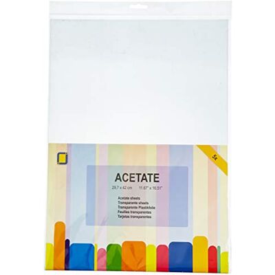 Acetate Sheets A3 5 Pack, Multi-Colour,4.8in Acetate Sheets A3 5 Pack, Multi-Colour,4.8in