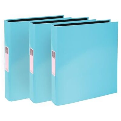 Exacompta A4 Ring Binder, 30mm Spine, 2 Ring, Document Folder, Pack of 3 in Pastel Turquoise, Stationery Folders for Filing Paperwork and Document Organisation 226/0042Z Exacompta A4 Ring Binder, 30mm Spine, 2 Ring, Document Folder, Pack of 3 in Pastel Turquoise, Stationery Folders for Filing Paperwork and Document Organisation 226/0042Z