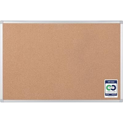 Bi-Office Earth Cork Notice Board, 90 x 60 cm, Aluminium Maya Frame,brown Bi-Office Earth Cork Notice Board, 90 x 60 cm, Aluminium Maya Frame,brown