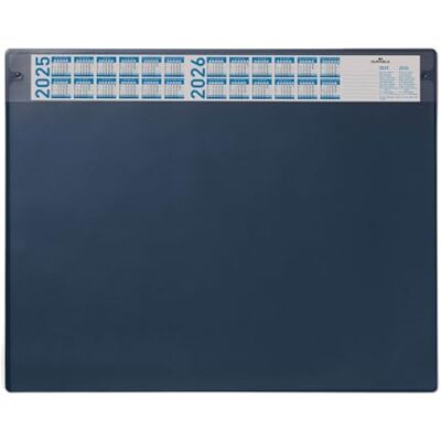 Durable Desk Mat with Annual Calendar Dark Blue 65 x 52 cm Pack of 1 Anti-Glare Transparent Overlay Included and Can be Removed Durable Desk Mat with Annual Calendar Dark Blue 65 x 52 cm Pack of 1 Anti-Glare Transparent Overlay Included and Can be Removed