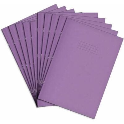 Rhino A4 Exercise Books, 7mm Squared, 64-Page / 10-Pack, Purple Rhino A4 Exercise Books, 7mm Squared, 64-Page / 10-Pack, Purple