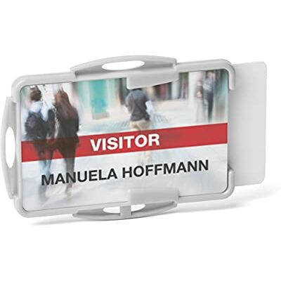 Durable Eco-Friendly ID Card Badge Holder Grey Recycled Plastic & Blue Angel Certified Holds 2 ID Security Passes Pack of 10 Durable Eco-Friendly ID Card Badge Holder Grey Recycled Plastic & Blue Angel Certified Holds 2 ID Security Passes Pack of 10