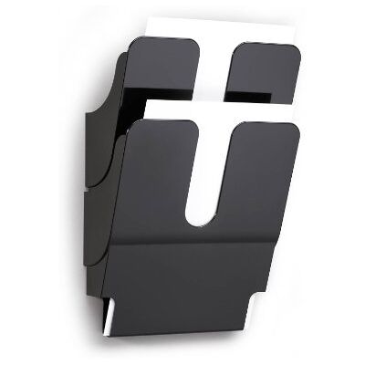 Durable FLEXIPLUS 2 A4 Portrait Leaflet Holder Black Easy To Install Wall Mounted Document Holder Use as a Leaflet Stand, Menu Holder, Paper Storage, etc. Durable FLEXIPLUS 2 A4 Portrait Leaflet Holder Black Easy To Install Wall Mounted Document Holder Use as a Leaflet Stand, Menu Holder, Paper Storage, etc.