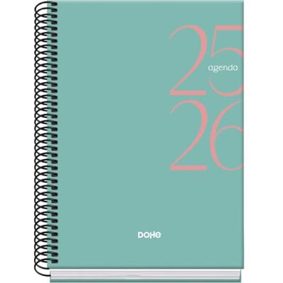DOHE School Planner 2025 2026 Week to View, A5 Size (15x21 cm), Spanish and English, September to June, Spiral Binding, Hard Cover SYSTEM Green DOHE School Planner 2025 2026 Week to View, A5 Size (15x21 cm), Spanish and English, September to June, Spiral Binding, Hard Cover SYSTEM Green