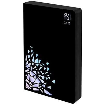KUNNUI Diary 2022 2023 – Regenerated Leather – Dark Crystal – Day Page – Size A5 – 15 x 21 cm – Language: Spanish – English – 2 Record Tapes and Stickers – KUNNUI Diary 2022 2023 – Regenerated Leather – Dark Crystal – Day Page – Size A5 – 15 x 21 cm – Language: Spanish – English – 2 Record Tapes and Stickers –