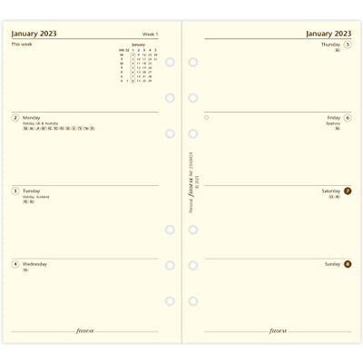 Filofax Personal Week on Two Pages Cotton Cream English 2023 Diary, 23-68424 Filofax Personal Week on Two Pages Cotton Cream English 2023 Diary, 23-68424