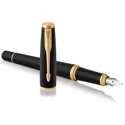 PARKER Urban Fountain Pen Muted Black with Gold Trim Fine Nib with Blue Ink Gift Box PARKER Urban Fountain Pen Muted Black with Gold Trim Fine Nib with Blue Ink Gift Box