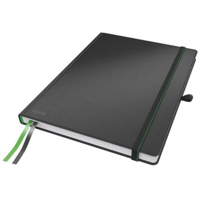 Leitz Complete Notebook A4 Lined, 160 Pages, 80 Sheets, Hardcover, 100 g/m² Paper FSC Certified, Fastener, Bookmark, Pen Loop, Black, 44720095 Leitz Complete Notebook A4 Lined, 160 Pages, 80 Sheets, Hardcover, 100 g/m² Paper FSC Certified, Fastener, Bookmark, Pen Loop, Black, 44720095