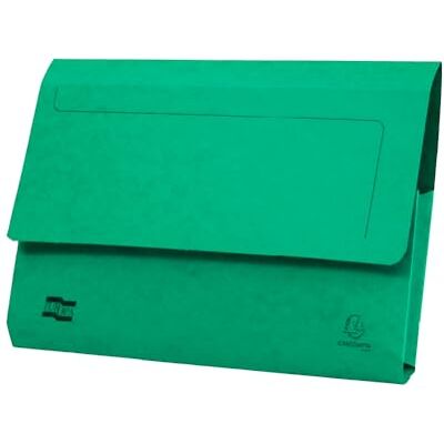 Exacompta Europa Document Wallets, 265 gsm, Foolscap Green, Pack of 25 Exacompta Europa Document Wallets, 265 gsm, Foolscap Green, Pack of 25