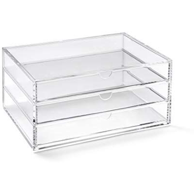 Osco Acrylic Storage Organizer - 3 Drawer Large Clear Container Osco Acrylic Storage Organizer - 3 Drawer Large Clear Container