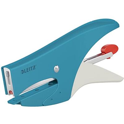 Leitz Stapling Pliers, 15 Sheet Capacity, Back Loading, Including P2 (No.10) Staple, Calm Blue, 56450061 Leitz Stapling Pliers, 15 Sheet Capacity, Back Loading, Including P2 (No.10) Staple, Calm Blue, 56450061