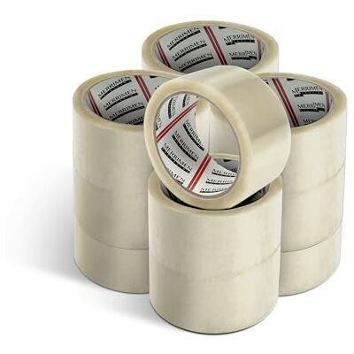 Merrimen Strong Heavy Duty Roll Pack Fragile Packaging Tape, Secure Sticky Sealing Tape for Parcel Boxes, Moving Boxes, Large Postal Bags for Long Term Storage, (48MM x 66M) (12 rolls, Clear) Merrimen Strong Heavy Duty Roll Pack Fragile Packaging Tape, Secure Sticky Sealing Tape for Parcel Boxes, Moving Boxes, Large Postal Bags for Long Term Storage, (48MM x 66M) (12 rolls, Clear)