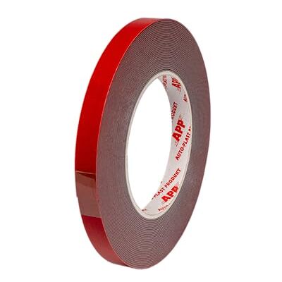 APP AUTO-PLAST PRODUKT Acrylic Tape, Double-Sided Adhesive Tape, Extra Strong, Double-Sided Waterproof Mounting Tape, Red, 10 m Length, 12 mm Width APP AUTO-PLAST PRODUKT Acrylic Tape, Double-Sided Adhesive Tape, Extra Strong, Double-Sided Waterproof Mounting Tape, Red, 10 m Length, 12 mm Width