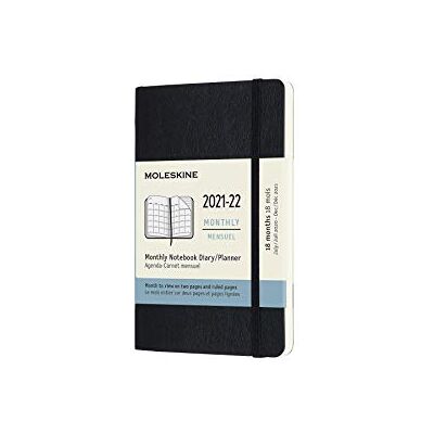 Moleskine 18-Month Monthly Planner/Diary, Monthly Pocket Planner 2022, Monthly Planner with Hard Cover and Elastic Closure, Size Pocket 9 x 14 cm, Colour Black, 128 Pages Moleskine 18-Month Monthly Planner/Diary, Monthly Pocket Planner 2022, Monthly Planner with Hard Cover and Elastic Closure, Size Pocket 9 x 14 cm, Colour Black, 128 Pages