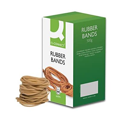 Q-Connect Rubber Bands No.24 152.4 x 1.6mm 500g KF10533,yellow oak grey Q-Connect Rubber Bands No.24 152.4 x 1.6mm 500g KF10533,yellow oak grey