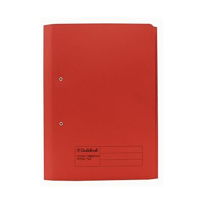 Exacompta Ref 211/9065Z Guildhall Pocket Spiral File, 325 x 357mm, 315gsm Heavyweight Manilla, A4 & Foolscap, Right Hand Pocket, Blue Angel Certified Red, Pack of 25 Exacompta Ref 211/9065Z Guildhall Pocket Spiral File, 325 x 357mm, 315gsm Heavyweight Manilla, A4 & Foolscap, Right Hand Pocket, Blue Angel Certified Red, Pack of 25