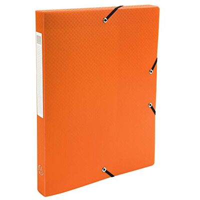 Exacompta Ref. 59689E 8 filing boxes with Opak rubber bands in polypropylene spine 2.5 cm dimensions 25 x 33 cm for A4 format orange color delivered assembled Exacompta Ref. 59689E 8 filing boxes with Opak rubber bands in polypropylene spine 2.5 cm dimensions 25 x 33 cm for A4 format orange color delivered assembled