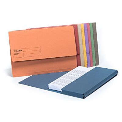 Exacompta Guildhall Document Wallets, 285gsm, Foolscap Assorted Colours, Pack of 50 Exacompta Guildhall Document Wallets, 285gsm, Foolscap Assorted Colours, Pack of 50