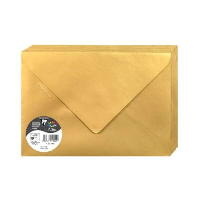 Clairefontaine 51200C Gold Iridescent Paper Pack of 20 Gummed Envelopes C5 (16,2x22,9cm) 120gsm Invitation Events Correspondence Pollen Range Premium Smooth Clairefontaine 51200C Gold Iridescent Paper Pack of 20 Gummed Envelopes C5 (16,2x22,9cm) 120gsm Invitation Events Correspondence Pollen Range Premium Smooth