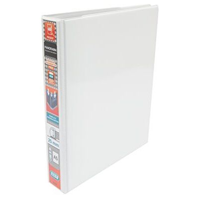 Elba A5 2 D-Ring Binder, 25mm capacity, 40mm spine, Presentation Folder with Customisable Cover, Portrait, White (Pack of 6) Elba A5 2 D-Ring Binder, 25mm capacity, 40mm spine, Presentation Folder with Customisable Cover, Portrait, White (Pack of 6)