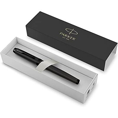 PARKER IM Rollerball Pen Matte Black with Black Trim Fine Point with Black Ink Refill Gift Box PARKER IM Rollerball Pen Matte Black with Black Trim Fine Point with Black Ink Refill Gift Box