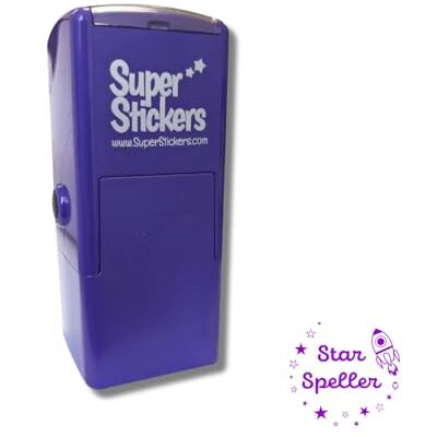 Trodat Superstickers Teacher Stamp Star Speller Rocket Design Violet Ink Self Inking Education Stamper for Marking 23 x 23mm Trodat Superstickers Teacher Stamp Star Speller Rocket Design Violet Ink Self Inking Education Stamper for Marking 23 x 23mm