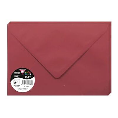 Clairefontaine 5882C Pack of 20 Gummed Envelopes C5 16,2x22,9cm 120gsm Colour Burgundy Invitation Events Correspondence Pollen Range Premium Smooth Paper Clairefontaine 5882C Pack of 20 Gummed Envelopes C5 16,2x22,9cm 120gsm Colour Burgundy Invitation Events Correspondence Pollen Range Premium Smooth Paper