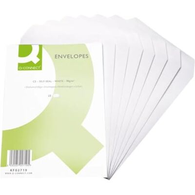 Q-Connect C5 Envelopes Pocket Self Seal 90gsm White (Pack of 500) Q-Connect C5 Envelopes Pocket Self Seal 90gsm White (Pack of 500)