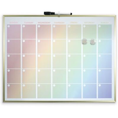 Cathedral Products Luxurious Rainbow Magnetic Calendar Board with Gold Aluminium Frame Premium Monthly Planner Includes Marker & Magnets Cathedral Products Luxurious Rainbow Magnetic Calendar Board with Gold Aluminium Frame Premium Monthly Planner Includes Marker & Magnets