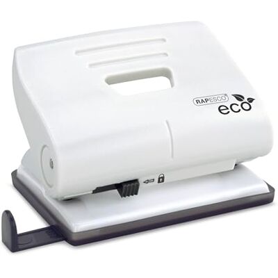Rapesco 1522 ECO 2-Hole Punch, 22 Sheet Capacity, Soft White Rapesco 1522 ECO 2-Hole Punch, 22 Sheet Capacity, Soft White
