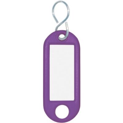 WEDO 262813408 Key Ring for Labelling, Purple, Pack of 100, with S-Hook WEDO 262813408 Key Ring for Labelling, Purple, Pack of 100, with S-Hook