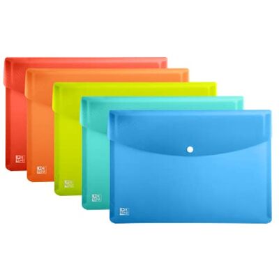 Oxford Pack of 5 A3 Clear Plastic Document Wallets 5 Colours Multi-Colour Oxford Pack of 5 A3 Clear Plastic Document Wallets 5 Colours Multi-Colour