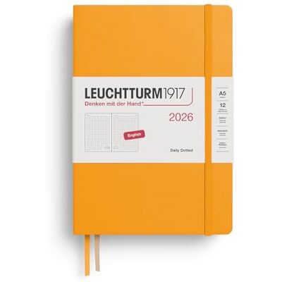 LEUCHTTURM1917 372782 Daily Planner Dotted Medium (A5) 2026, 12 Months, Rising Sun, English LEUCHTTURM1917 372782 Daily Planner Dotted Medium (A5) 2026, 12 Months, Rising Sun, English