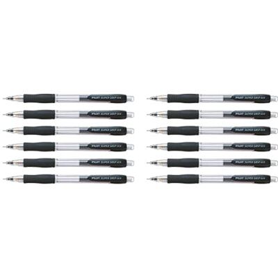 PILOT Super Grip Mechanical Pencil 0.5 mm Lead Black Barrel, Pack of 12 PILOT Super Grip Mechanical Pencil 0.5 mm Lead Black Barrel, Pack of 12