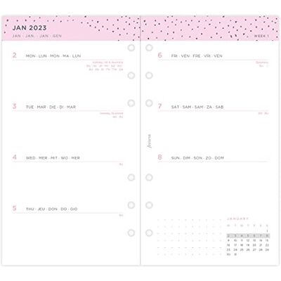 Filofax Personal Confetti Week to View Diary 2023, White (23-68491) Filofax Personal Confetti Week to View Diary 2023, White (23-68491)
